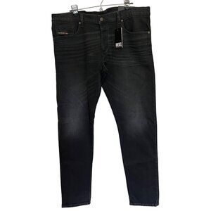 Diesel Tepphar-X Slim Fit Low Waist Slim Leg Black Denim Jeans Mens Sz 38x32 NWT
